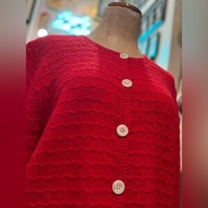 Cozy Textured Timeless Red Cardigan